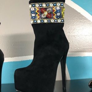 Black decorative boot